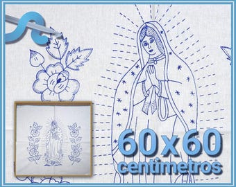 VIRGEN [Manta 60x60cm] - Large Napkins for Stamped Cross-Stitch Embroidery