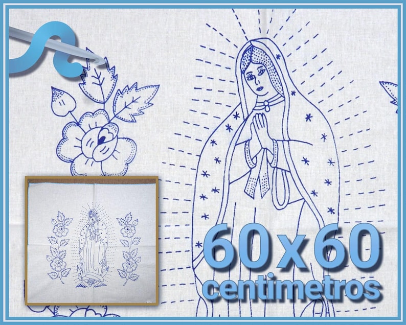 VIRGEN [Manta 60x60cm] - Large Napkins for Stamped Cross-Stitch Embroidery Bild 1