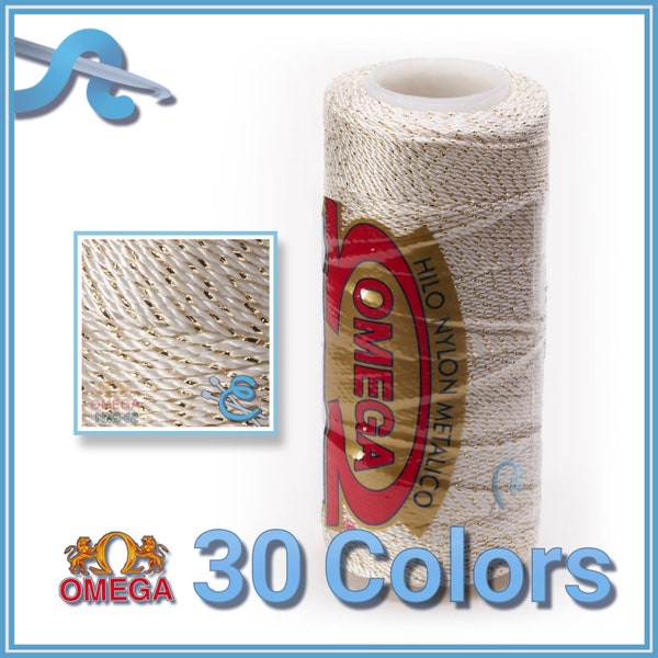 NYLON NO.3 [Metallic] by Omega - Strong 100% Nylon String Cord for Fine Crochet and Crafts