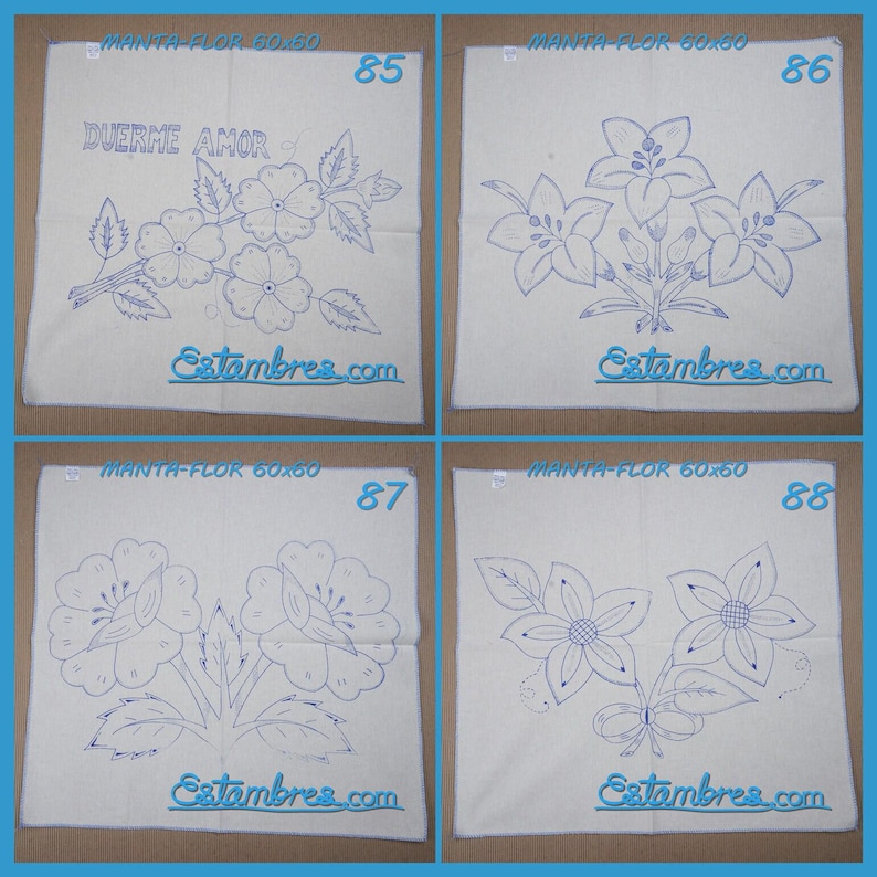 FLORES [Manta 60x60] - Large Napkins for Stamped Cross-Stitch Embroidery Bild 7