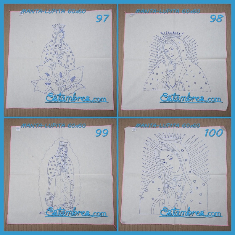 VIRGEN [Manta 60x60cm] - Large Napkins for Stamped Cross-Stitch Embroidery Bild 7