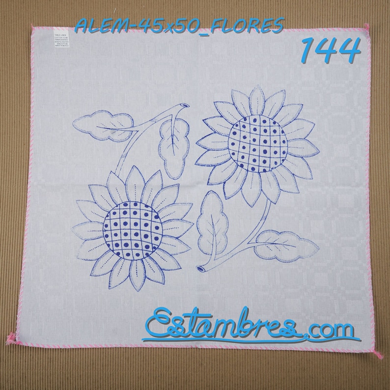 FLORES Alemanisco 45x50cm Napkins for Stamped Cross-Stitch Embroidery 144