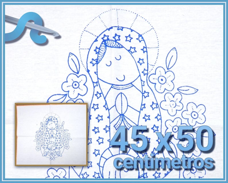 VIRGEN [Diamante 45x50cm] - Napkins for Stamped Cross-Stitch Embroidery image 1