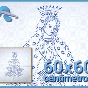VIRGEN [Alemanisco 60x60cm] - Large Napkins for Stamped Cross-Stitch Embroidery