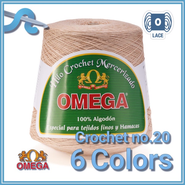 CROCHET OMEGA NO.20 [Cone 1KG] - 100% Mercerized Cotton Yarn for Fine Crochet