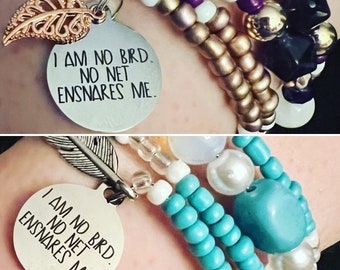 I Am No Bird, No Net Ensnares Me - Jane Eyre Bracelet