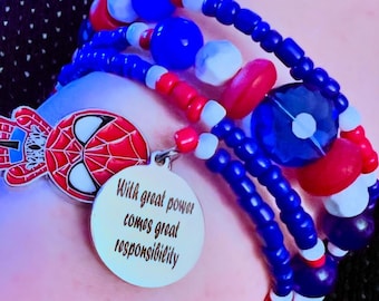 With Great Power Comes Great Responsibility - Spider-Man Bracelet