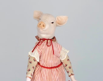 Art doll Peggy the pig