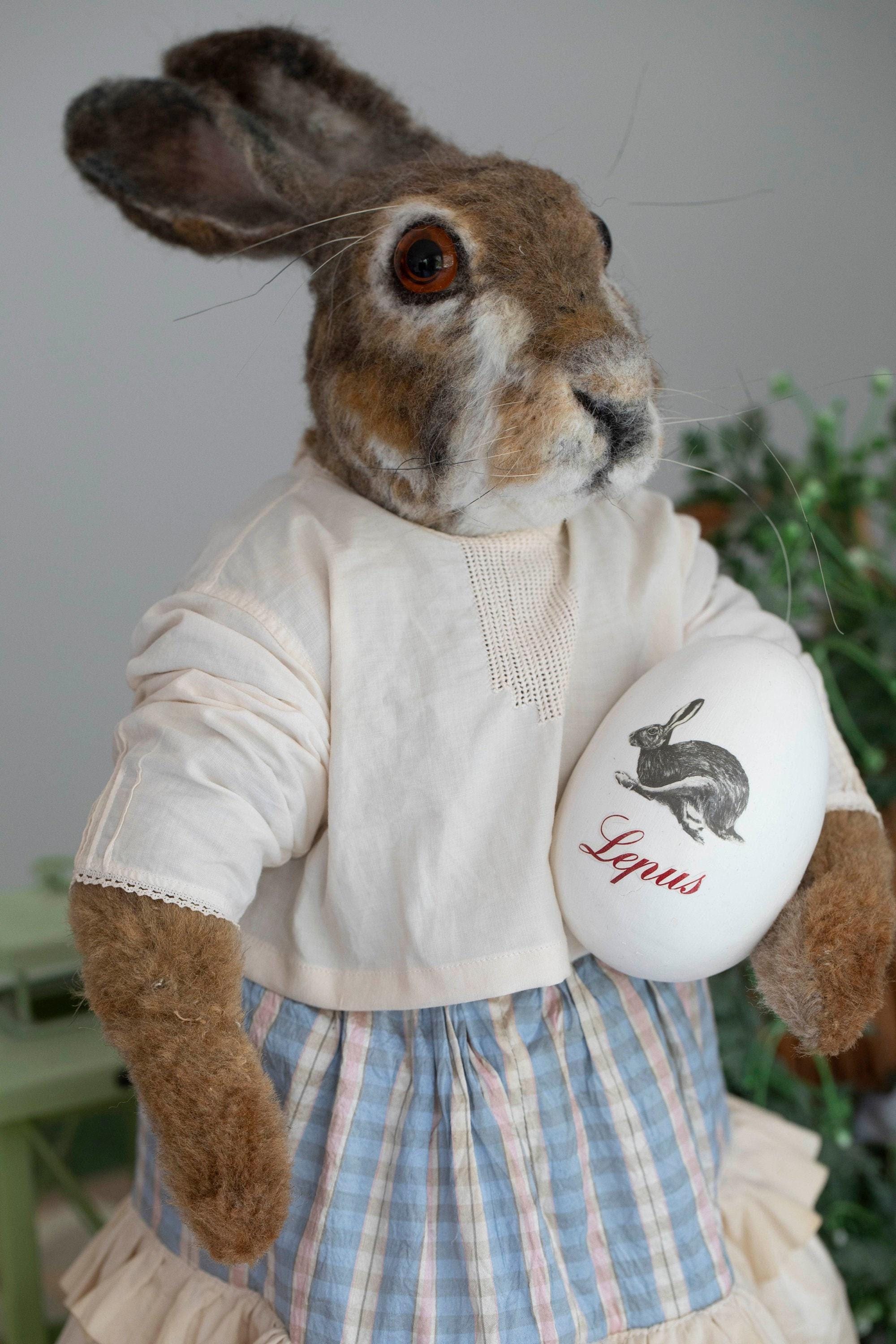 Victorian Style Hare Girl, Vintage inspired Art Doll Bunny in Clothes