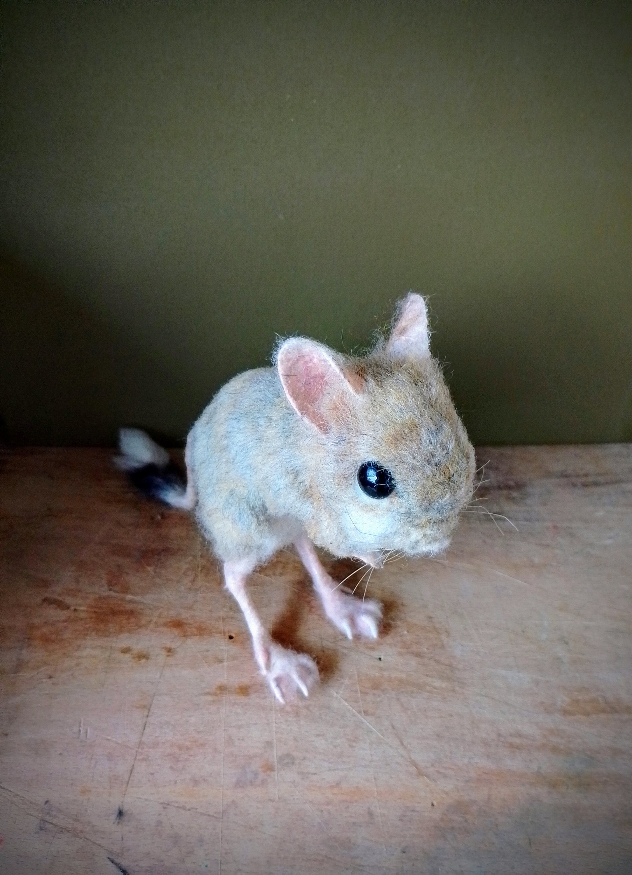 Needle Felted Jerboa, Pose-able Desert Rodent, Rustic Decor - Etsy