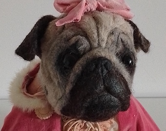 Adorable Pug Lady Doll with Tiny Plaything