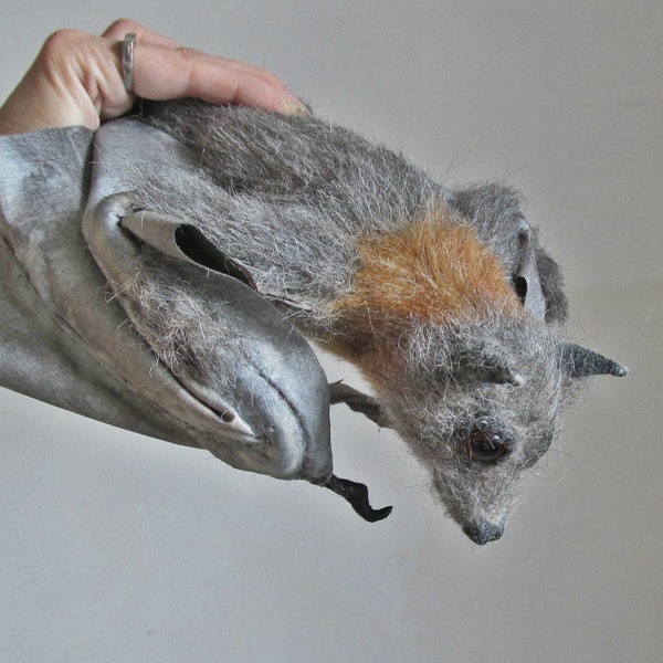 Needle felted bat, Grey-headed flying fox