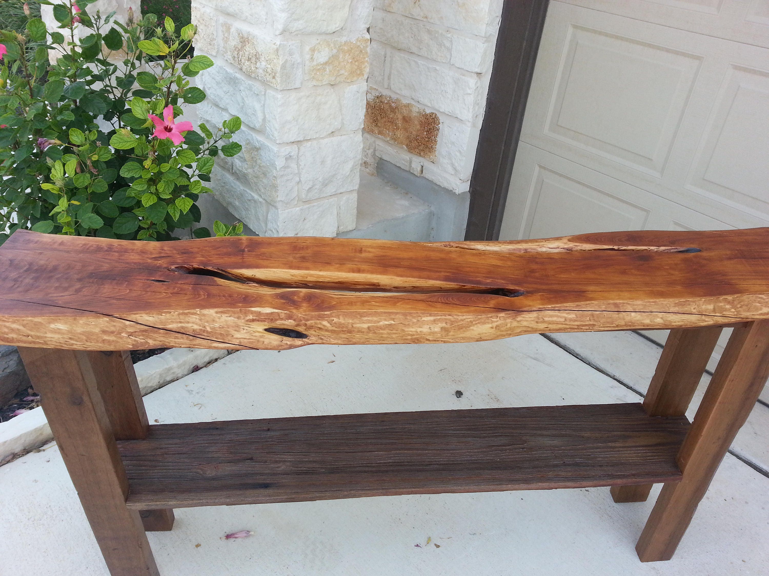 Live Edge Entry Table solid wood cedar slab live edge | Etsy