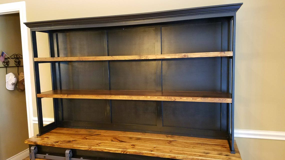 Barn Door Hutch and Buffet solid wood farmhouse rustic Etsy