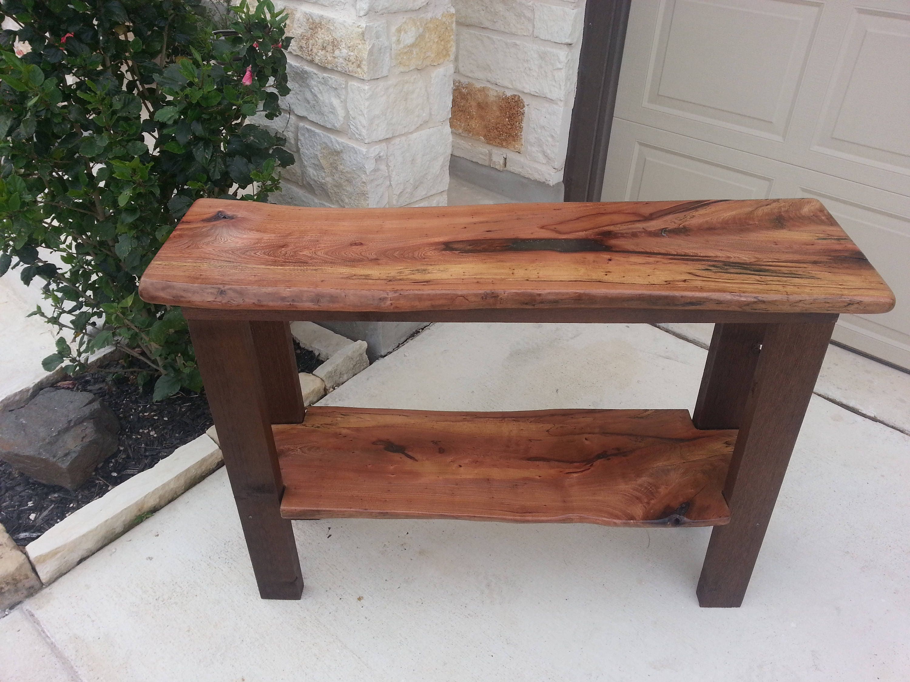 Live Edge Entry Table solid wood elm slab live edge Etsy