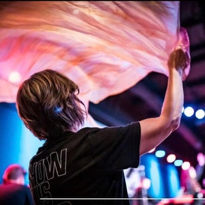 Hand Dyed Silk Worship Flags | Prophetic Praise Dance Flags | Lightweight Worship Instruments | Custom Silk Praise Flags