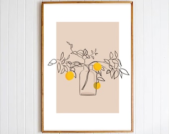 Lemon art print kitchen art print antique botanical art prints Vintage garden wall art home decor wall art antique wall art Hand Drawn Lemon