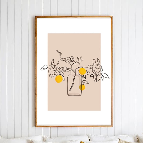 Lemon art print kitchen art print antique botanical art prints Vintage garden wall art home decor wall art antique wall art Hand Drawn Lemon