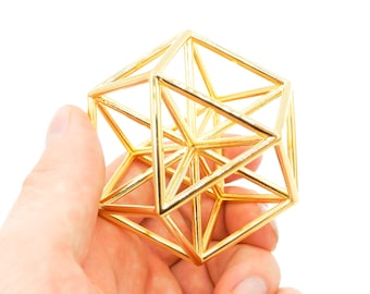 Vector Equilibrium Meditation Tool: Gold Plated Sacred Geometry Art