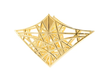 Atlantean Priestess Pendant: Sacred Geometry Jewelry, Gold Plated Brass