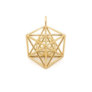 Metatron Cube Pendant - 3D Sacred Geometry - Spiritual Jewelry - Meditation Jewelry - Metatron&#39;s Cube Jewelry - Geometric Unisex Pendant