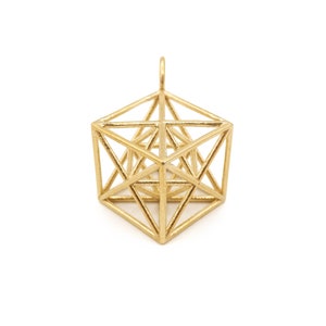 Metatron Cube Pendant - 3D Sacred Geometry - Spiritual Jewelry - Meditation Jewelry - Metatron's Cube Jewelry - Geometric Unisex Pendant