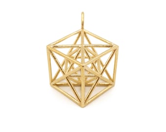 Metatron Cube Pendant - 3D Sacred Geometry - Spiritual Jewelry - Meditation Jewelry - Metatron's Cube Jewelry - Geometric Unisex Pendant