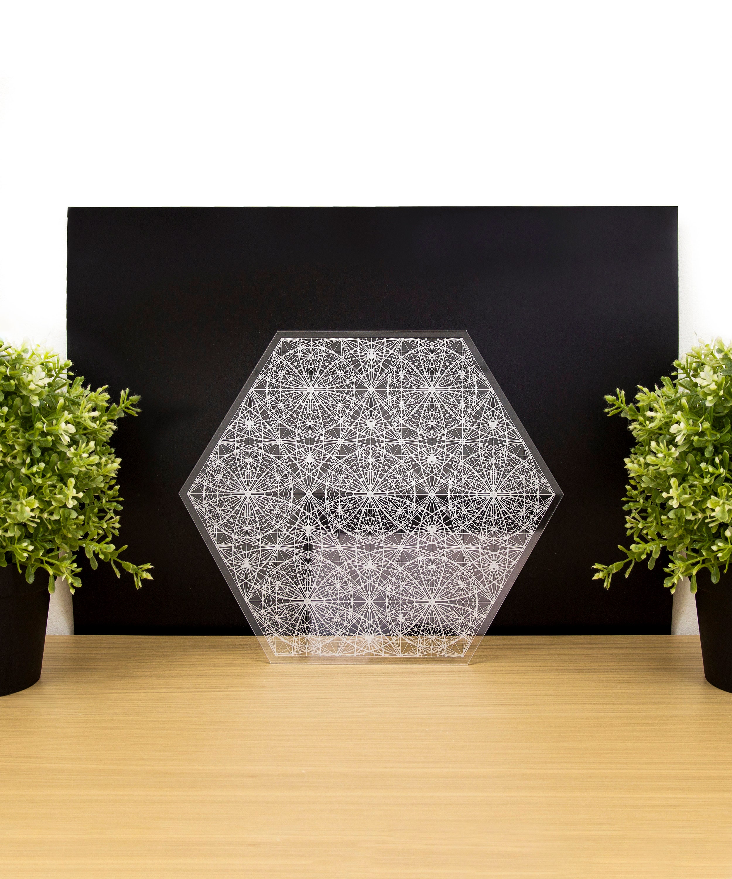 Flower of Life Crystal Grid Board: Sacred Geometry Meditation Decor