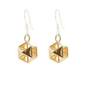 Vector Equilibrium Earrings - Cuboctahedron Earrings - Balance Earrings - Archimedean Solid, Buckminster Fuller, 3D Sacred Geometry Jewelry