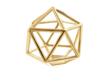 Icosahedron Pendant | Sacred Geometry Art | meditation tool, platonic solids, spiritual jewelry, brass pendant, silver pendant, gold pendant