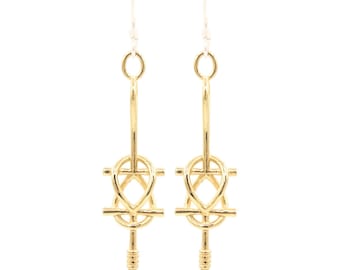 Double Ankh Earrings - Egypt Earrings - Egyptian Jewelry - Healing Tool - Gold Earrings - Dangle Earrings 3D printed - Spiritual Jewelry