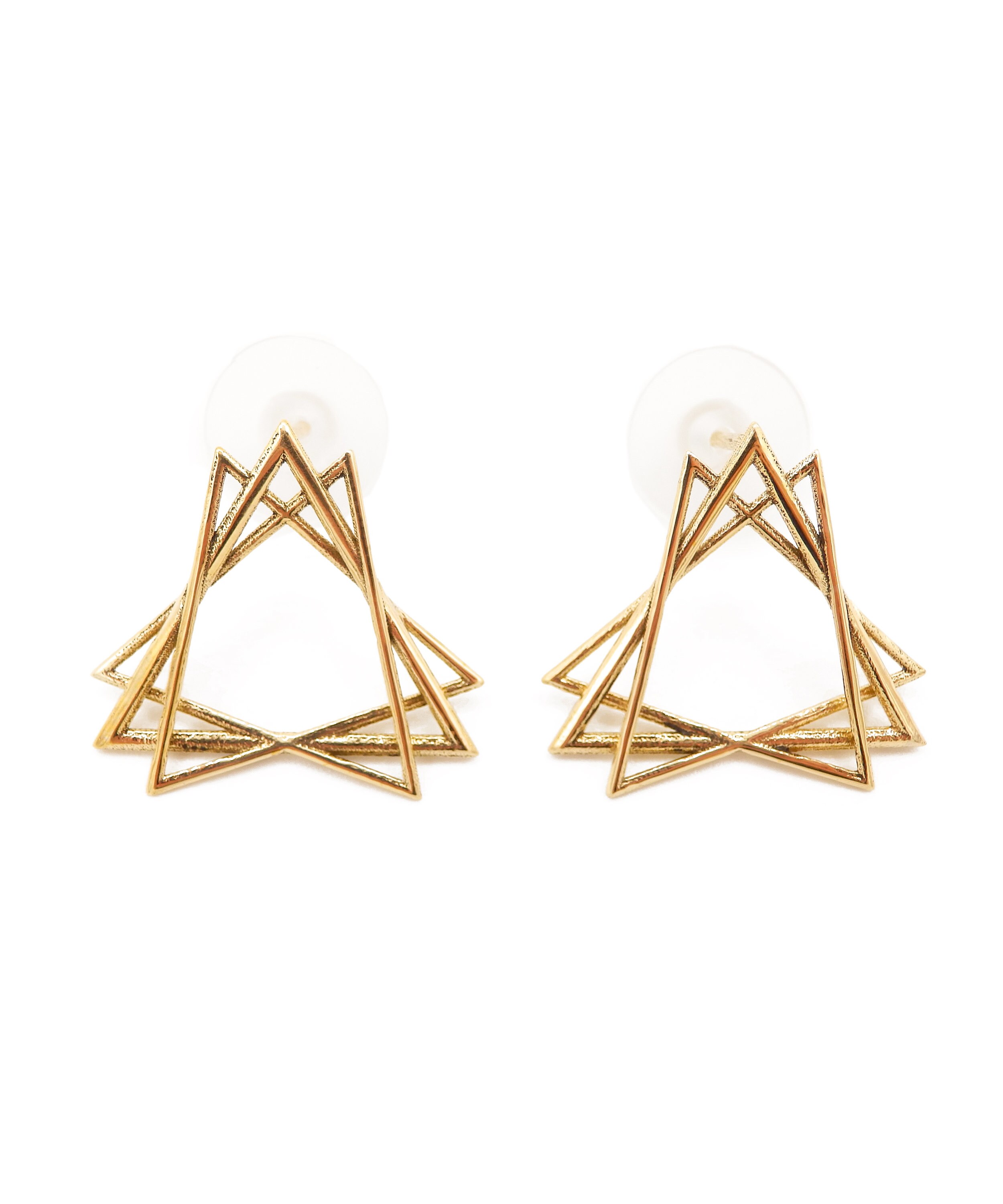 Sacred Creation Stud Earrings - Triangle Earrings - Sacred Geometry Earrings - Sacred Creation Earrings - Silver Earrings - Brass Earrings