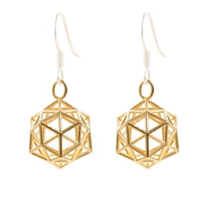 Conscious Crystal Earrings - Christ Consciousness Earrings - Heart Chakra - 3D Sacred Geometry earrings - dodecahedron - icosahedron jewelry