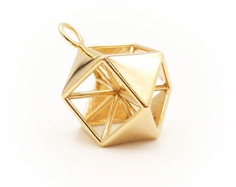 Vector Equilibrium Pendant - Cuboctahedron Pendant - Balance Pendant - Archimedean Solid - Buckminster Fuller - 3D Sacred Geometry Pendant