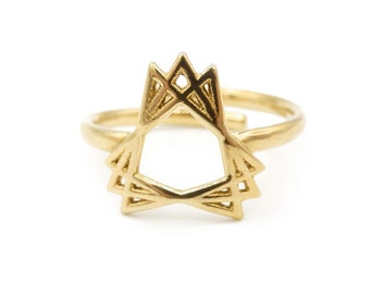 Sacred Creation Ring - Triangle Ring - Sacred Geometry Ring - Numerology Ring - Silver Ring - Brass Ring - Gold Ring