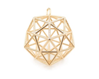 Conscious Crystal Pendant - Christ Consciousness Pendant - Heart Chakra - 3D Sacred Geometry pendant - dodecahedron - icosahedron pendant