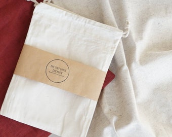 10 Pack Fabric Bags | Calico bags | Plain | drawstring bags | Bulk | Party favours | Gifting