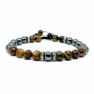 Tiger Eye and Hematite 8mm Crystal Bracelet Mens Ladies Healing for Protection Confidence Courage Empowerment