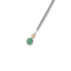 Green Aventurine Gemstone Crystal Wire Wrapped Pendant Silver Plated