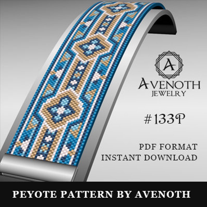 bead pattern peyote stitch peyote bracelet pattern beading digital file avenoth #P015P peyote pattern pdf pattern jewelry pattern
