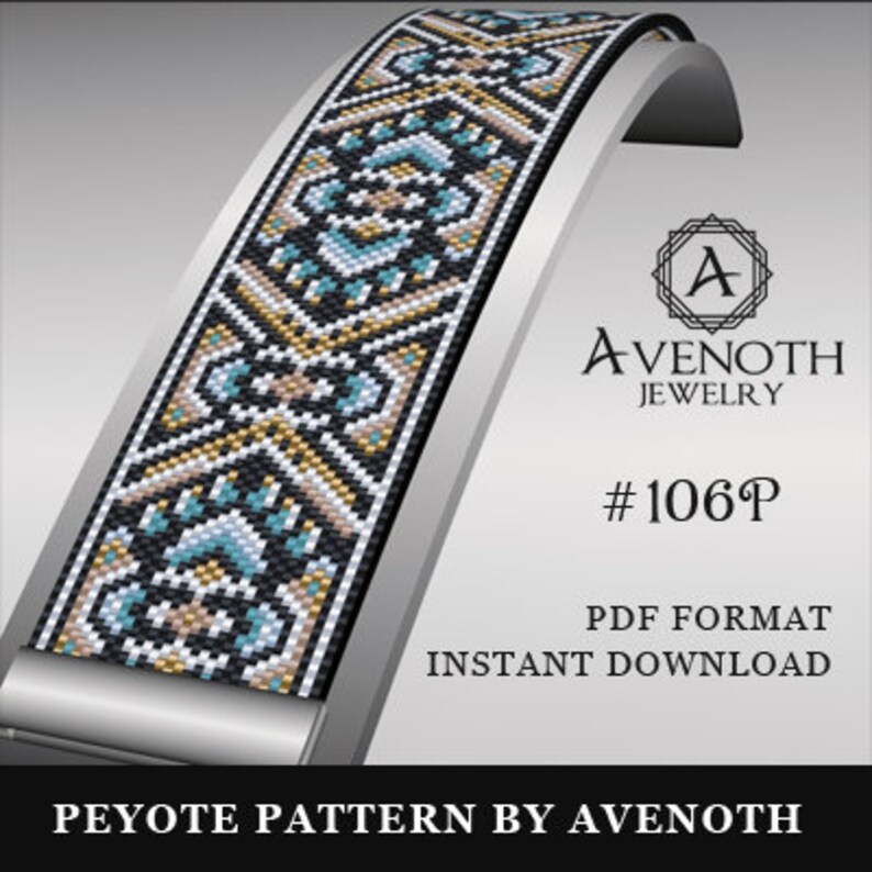 peyote stitch avenoth #P011P jewelry pattern digital file beading peyote bracelet pattern pdf pattern peyote pattern bead pattern