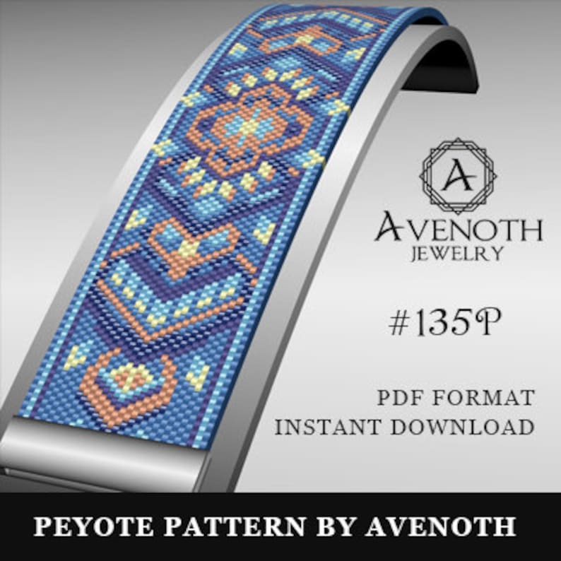 bead pattern peyote stitch peyote bracelet pattern beading digital file avenoth #P015P peyote pattern pdf pattern jewelry pattern