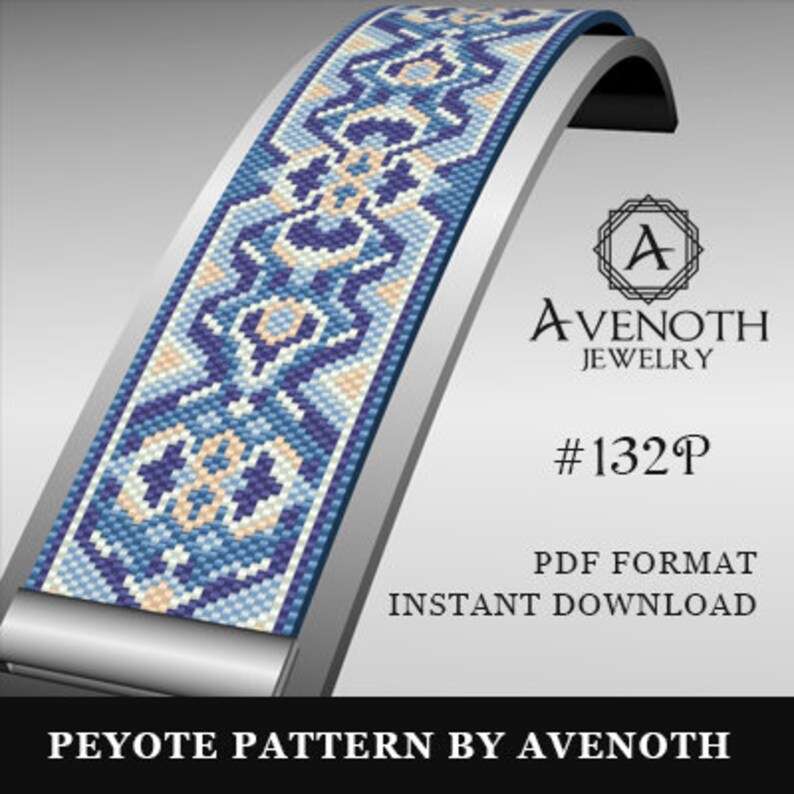 bead pattern peyote stitch peyote bracelet pattern beading digital file avenoth #P015P peyote pattern pdf pattern jewelry pattern