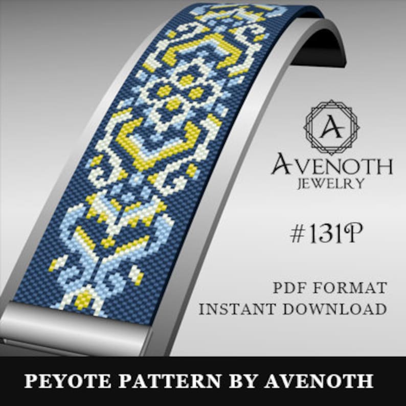 bead pattern peyote stitch peyote bracelet pattern beading digital file avenoth #P015P peyote pattern pdf pattern jewelry pattern