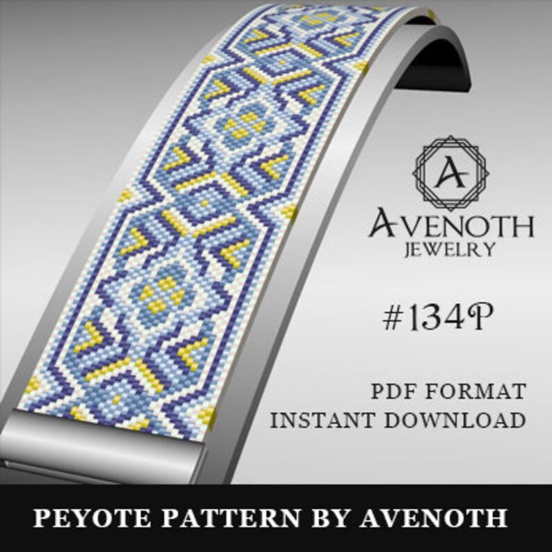 bead pattern peyote stitch peyote bracelet pattern beading digital file avenoth #P015P peyote pattern pdf pattern jewelry pattern