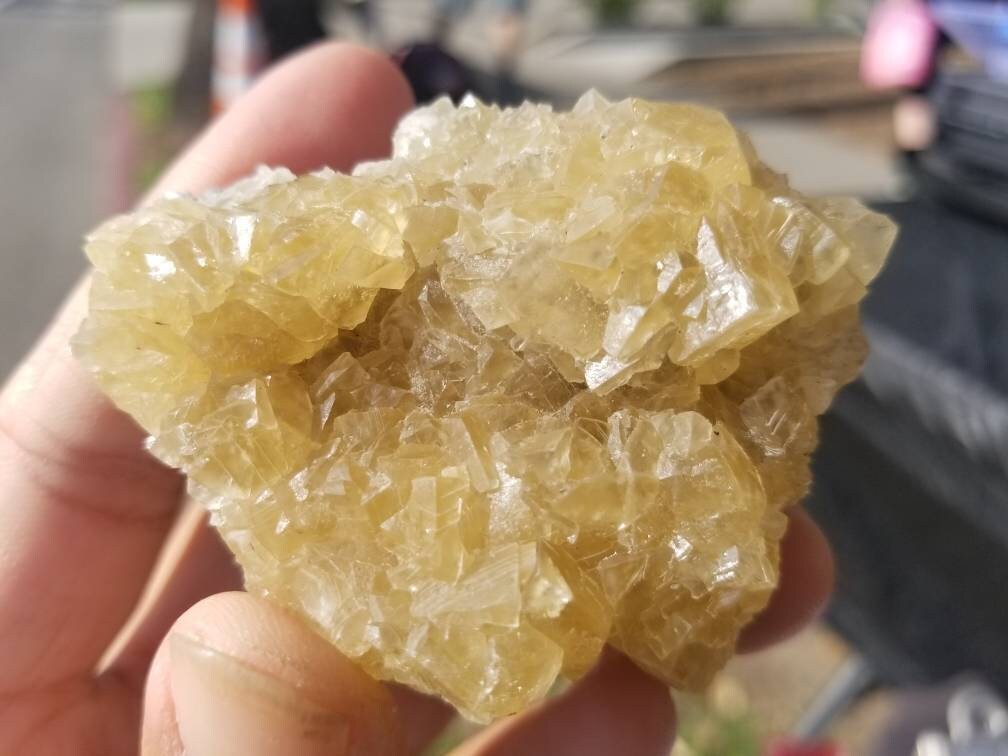 High Quality Terminated Yellow Calcite Crystal Cluster on - Etsy