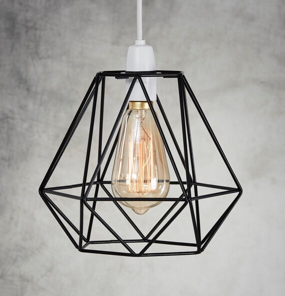 Retro Metal Pendant Cage Ceiling Light Lamp Shade Vintage Image 0