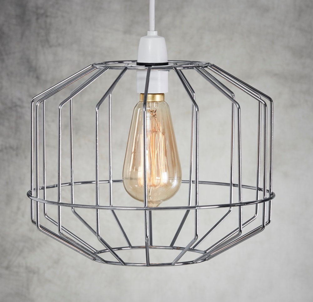 Retro Metal Pendant Cage Ceiling Light / Lamp Shade Vintage Etsy UK