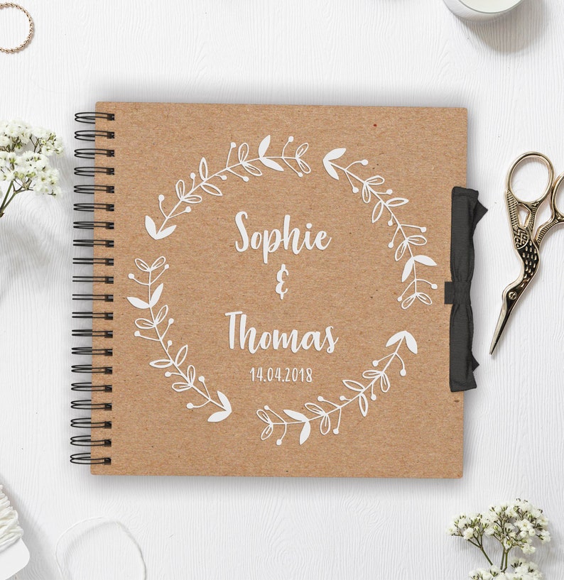 Personalized scrapbook for spouses-to-be