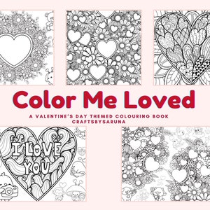 Valentine Day Coloring Book, Printable Valentine Coloring Pages, Valentine Activity Book, Coloring Book, PDF Digital File, Instant Download